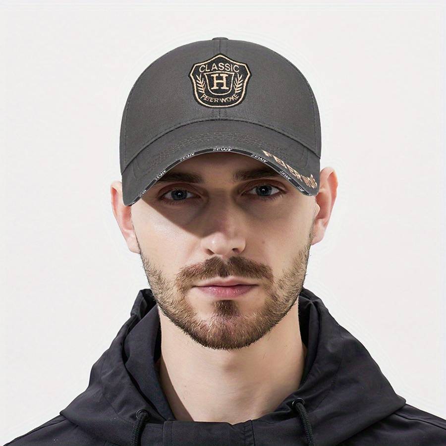 FEWK Unisex Baseball Cap Breathable Polyester Adjustable Fit Embroidered Logo Golden Ba