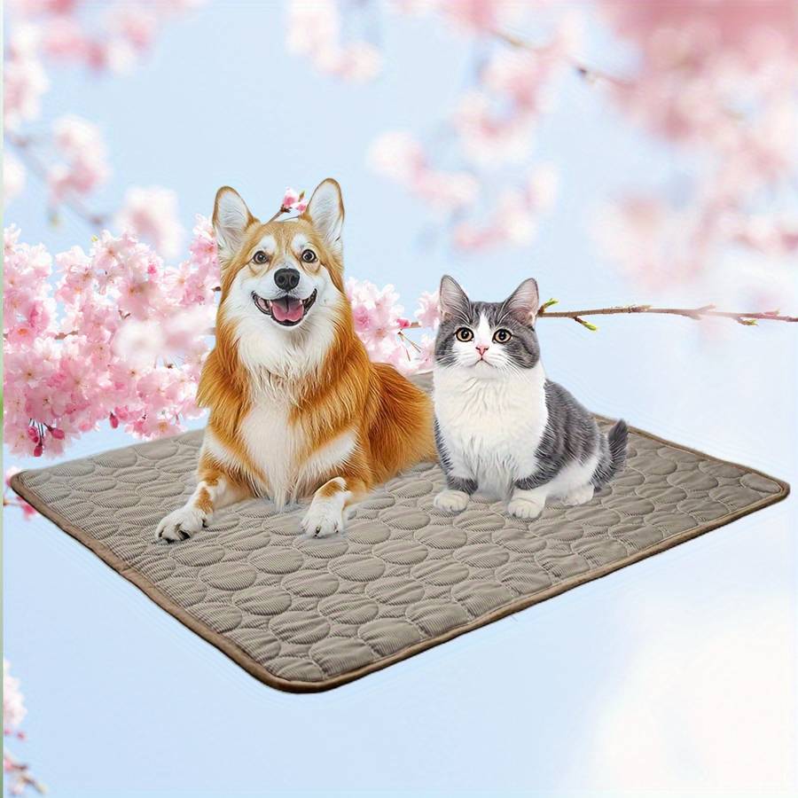 1piece Ice Sliky Fiber Fabric Cooling Mat Coffee Color Cooling Pad 50 x 40 cm