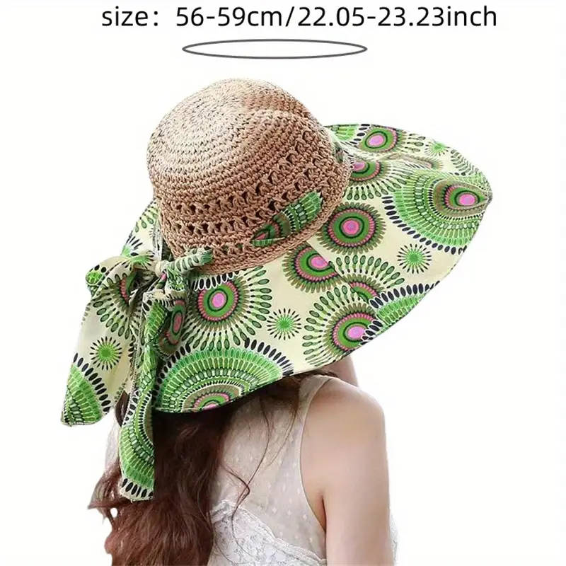 Women's Spring And Summer Ethnic Style Straw Sun Hat Coffee 2