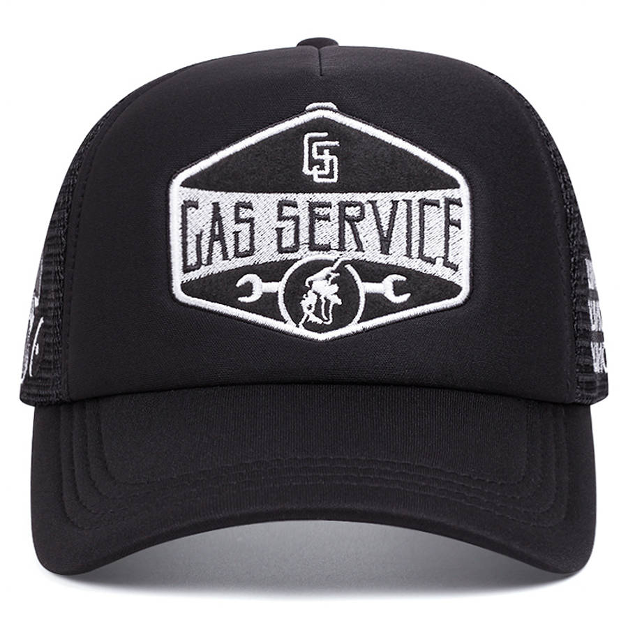 Gas Service Logo Baseball Cap Breathable Polyester Mesh Back Snapback Hat Adjustable Fit
