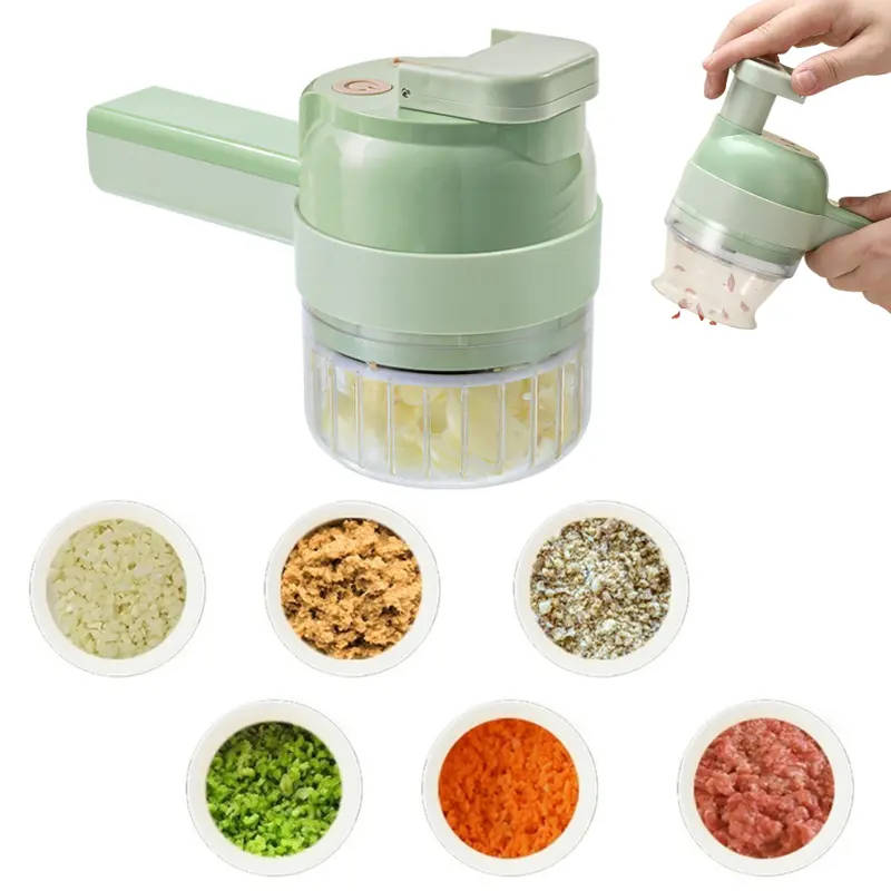 Handheld Electric Food Cutter Set with Rechargeable Lithium Battery, USB Charging, Stainless Steel B