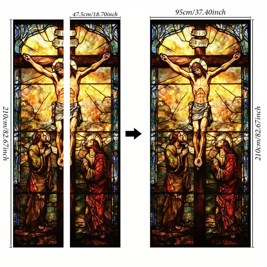 1pc 76.96x199.9cm Jesus Christian Themed Stickers