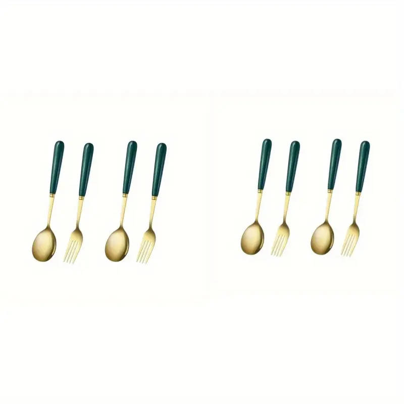 8 Piece Stainless Steel Long Handle Spoon Set