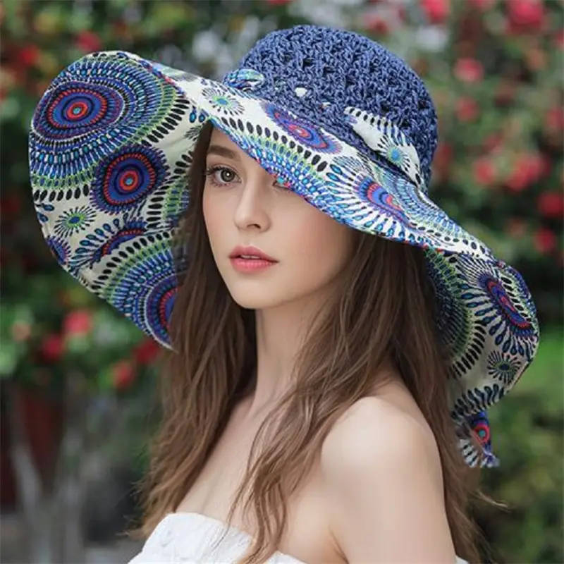 Women's Spring And Summer Ethnic Style Straw Sun Hat Coffee 2