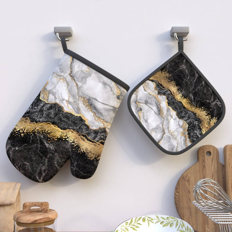 2pcs Heat Resistant Oven Mitts And Potholders