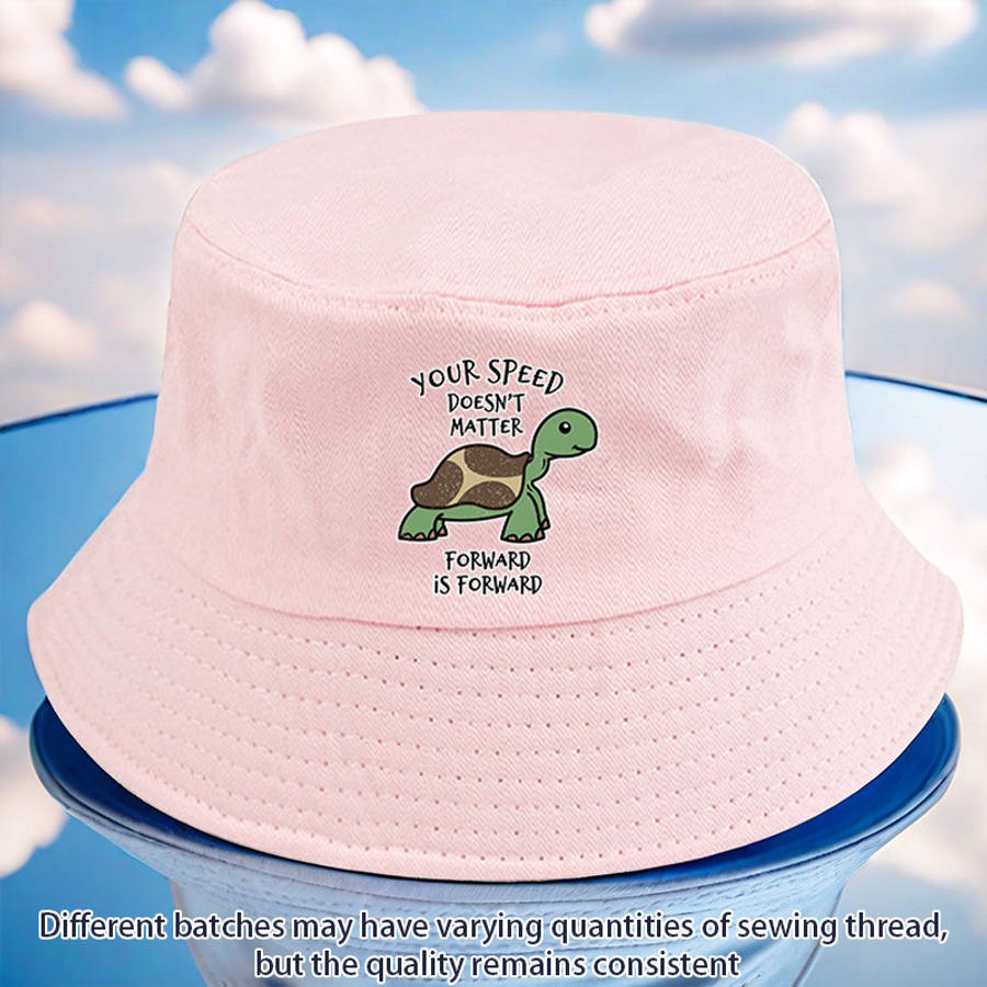 Yfm Turtle Print Bucket Hat Lightweight Polyester Fisherman Cap With Toggle Closure Machi