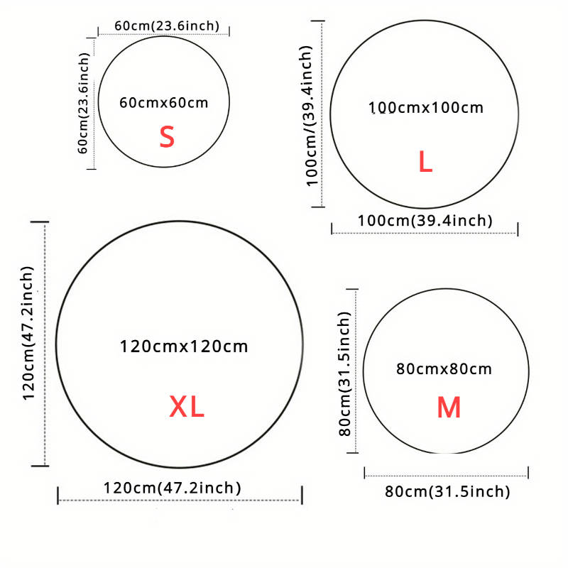 1Pc Diameter 100cm 39.37inch Floor Mat