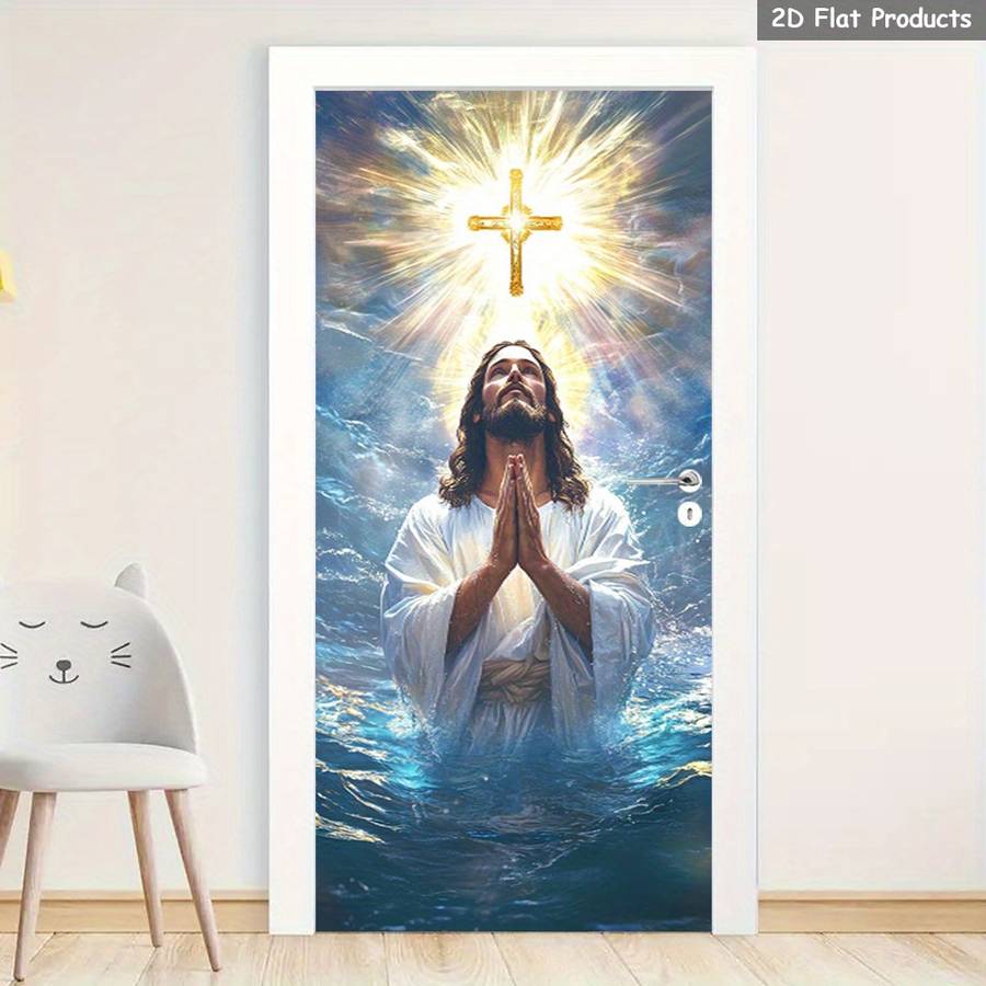 1pc 95.0x214.88cm Jesus Christian Themed Stickers