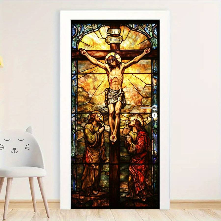 1pc 76.96x199.9cm Jesus Christian Themed Stickers