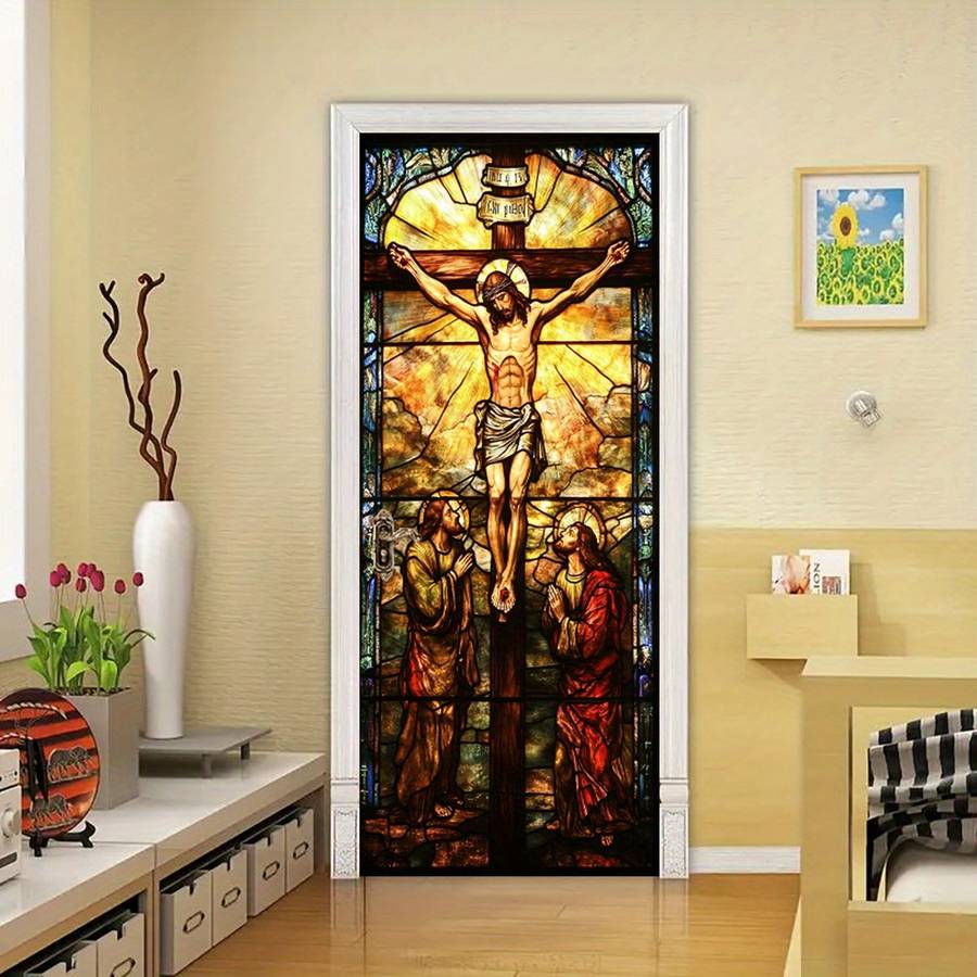 1pc 76.96x199.9cm Jesus Christian Themed Stickers