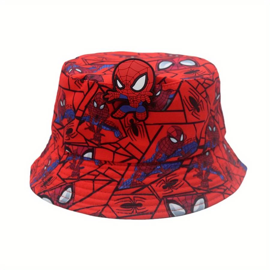 1pc Marvel Spider-Man Cartoon Character Style Fisherman Hat Best Choice for Travel and Outing