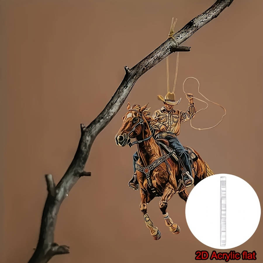 2D Flat Car Hanging Decorations Cute Riding Cowboy