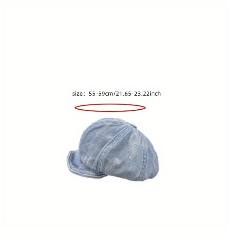 Vintage Distressed Cloud Pattern Beret Hat Acrylic Lightweight Painter Cap With Stripe Cra