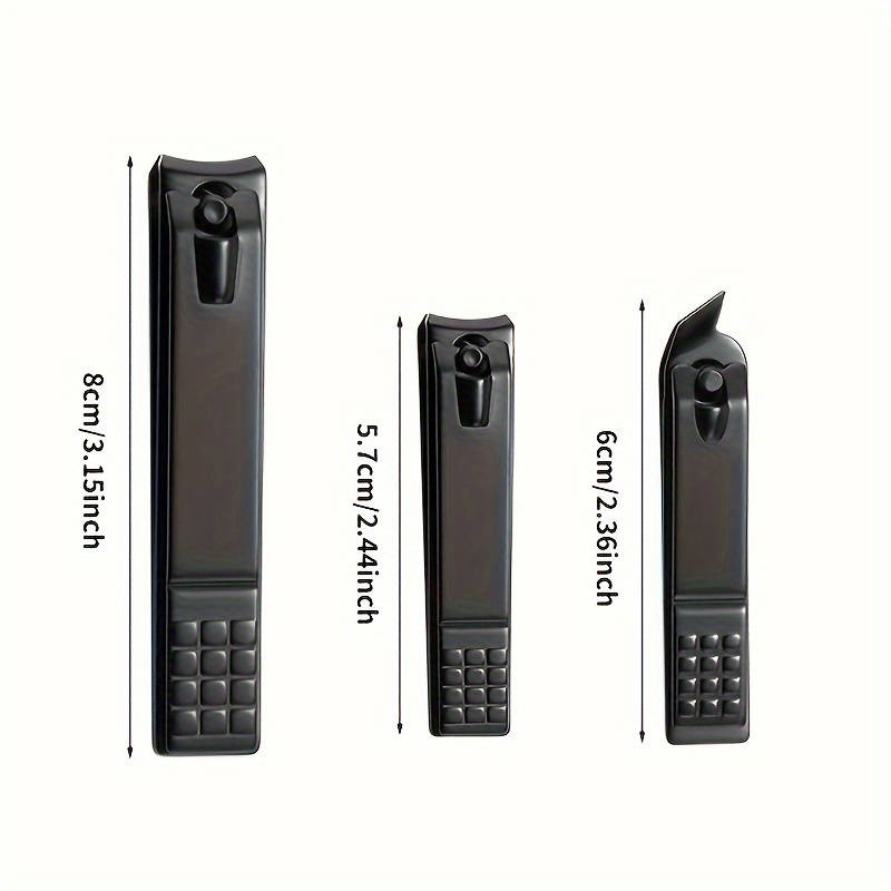 3pcs Stainless Steel Nail Clipper Set Large Small Slanted Mouth