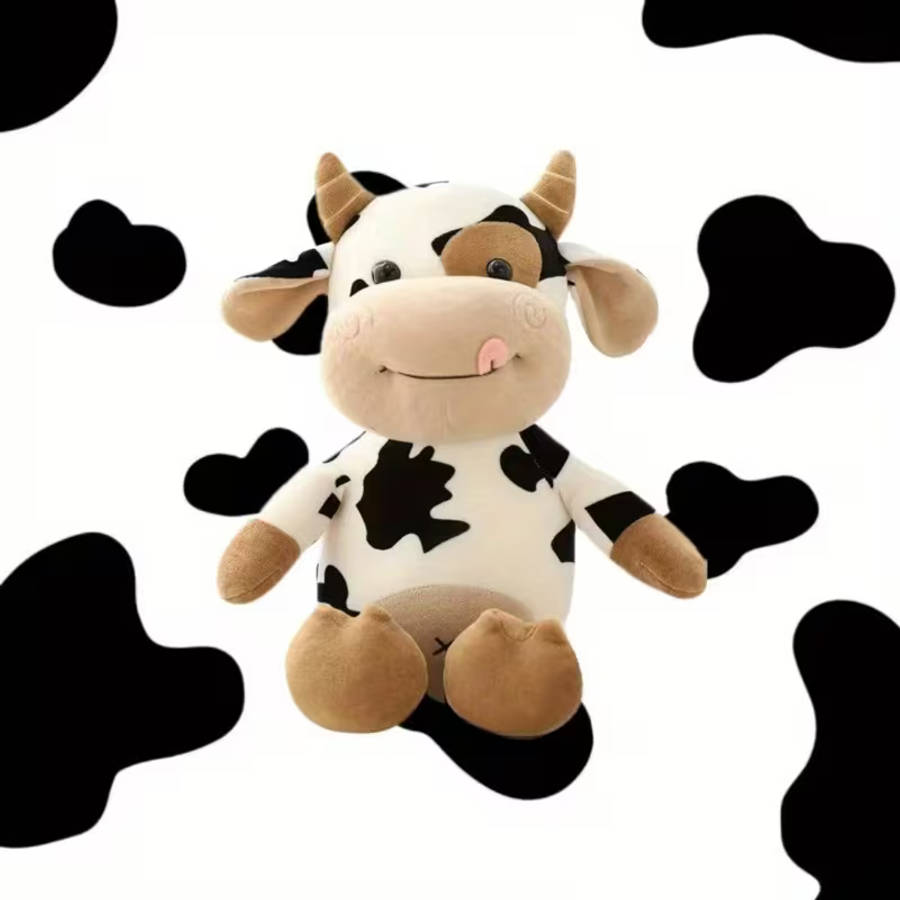 Cute Mixed Color Plush Cow Doll