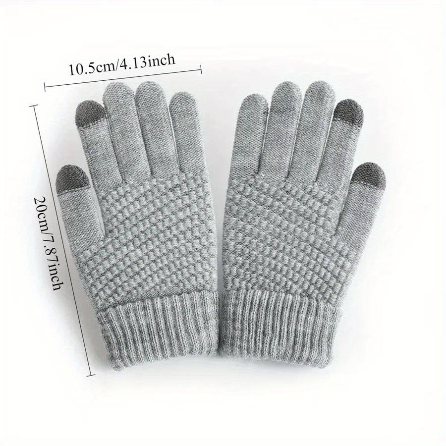 1 Pair Black Winter Warm Knitted Gloves Warm Gloves