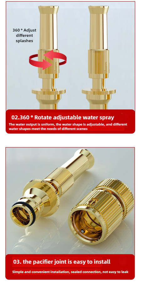 1Pc High Pressure Direct Spray Gun Set Metal Water Nozzle