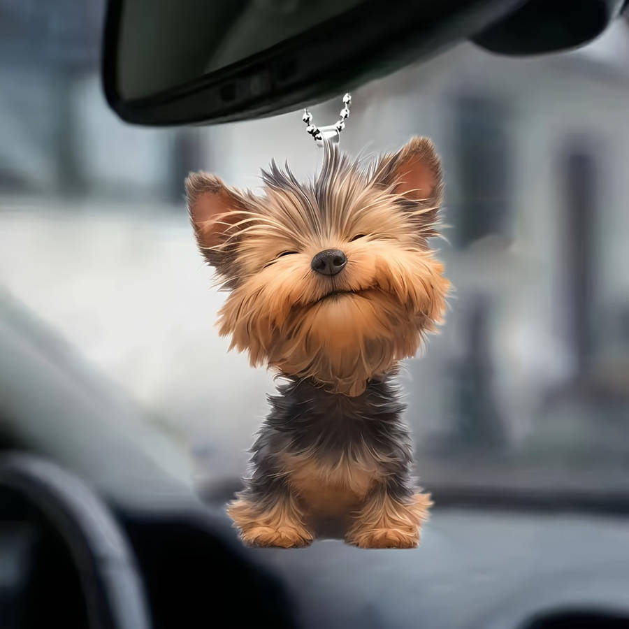1pc 2D Flat A-Shaped Yorkshire Terrier Decoration