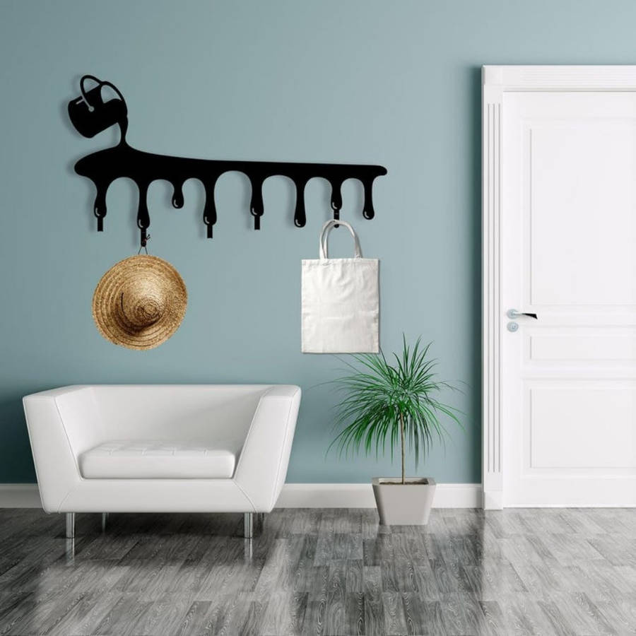 Casual Style Metal Wall Coat Rack Easy Install Flowing Drip Key Holder Modern Entryway Rack Organi