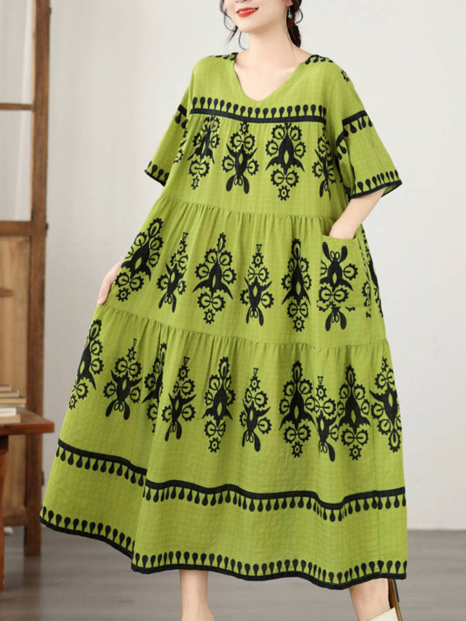 Women S Dress Color Green Size Asian One Size