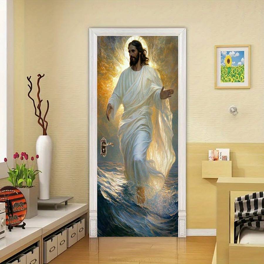1pc 76.96x199.9cm Jesus Christian Themed Stickers