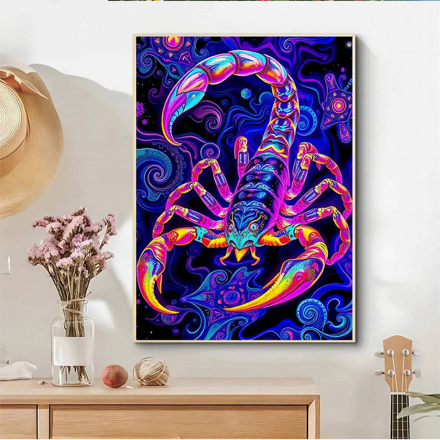 1000pcs Vibrant Neon Scorpion Jigsaw Puzzle Large Paper Puzzle for Adults Interact