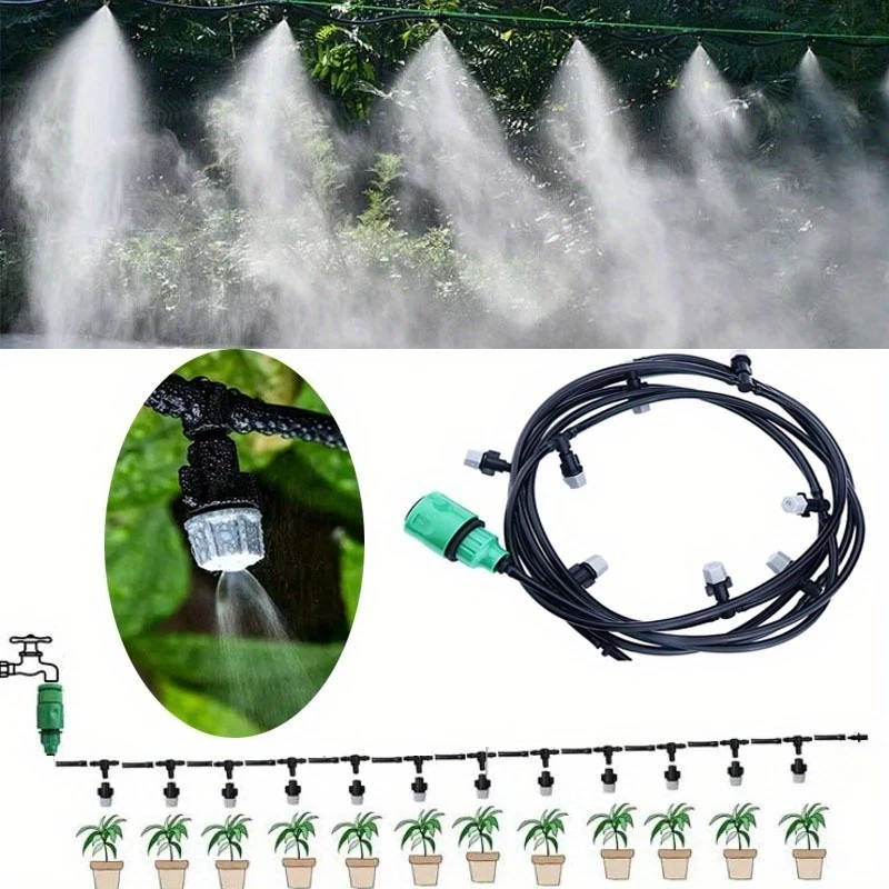 10Meter Durable Plastic Garden Irrigation System With 10 Adjustable Sprinklers Perfect For Lawn