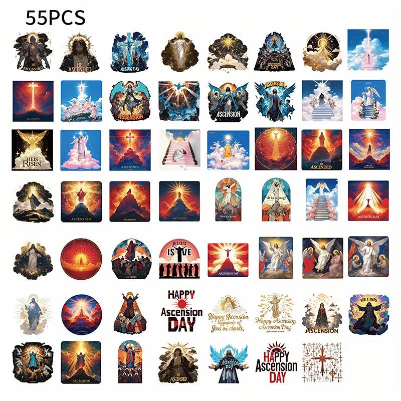 55pcs Jesus Christian Themed Stickers