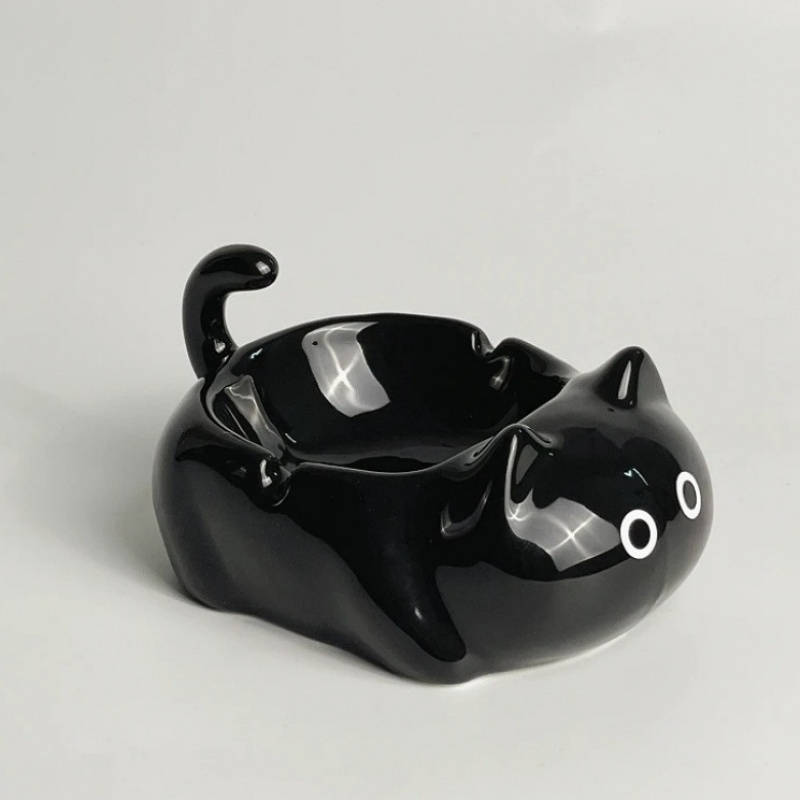 1pc One cute and interesting cat-shaped creative ceramic ashtray suitable for home living room off