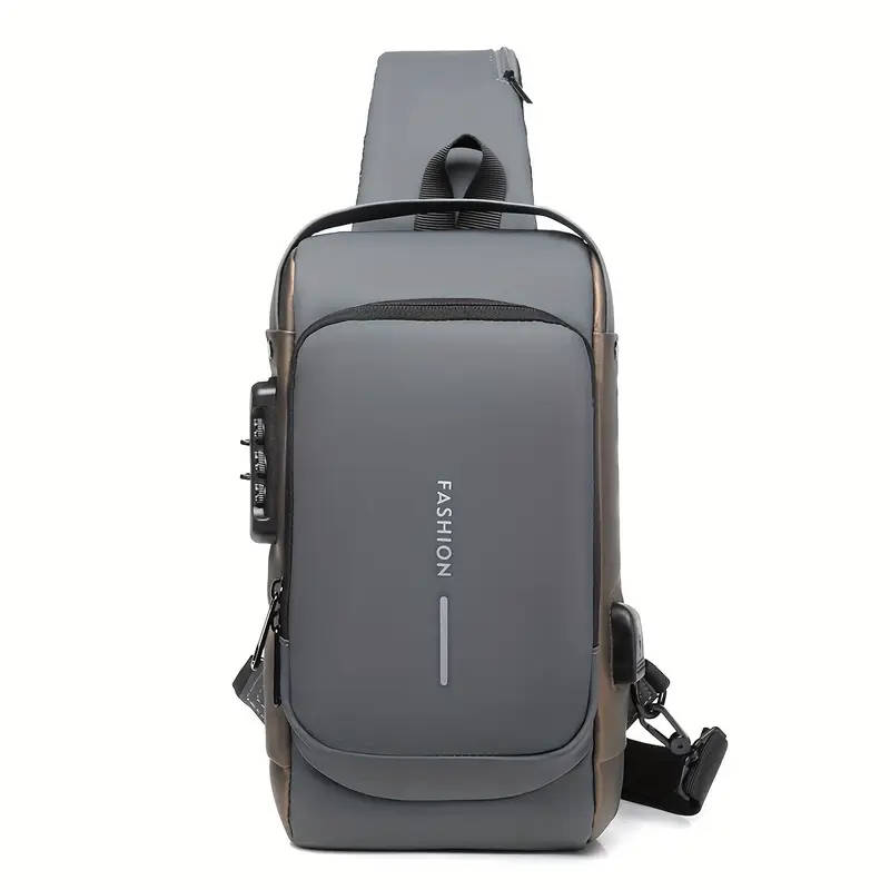 1 Piece Men's Anti-Theft Combination Lock Chest Bag