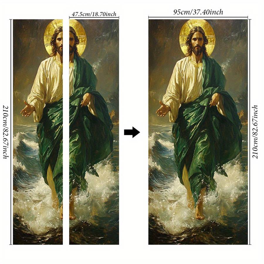 1pc 76.96x199.9cm Jesus Christian Themed Stickers