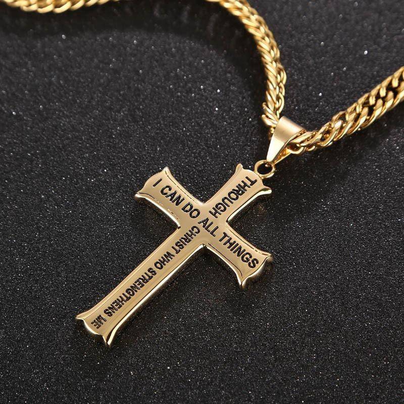 1 Piece Golden Add Blackx5 Jesus Theme Pendant