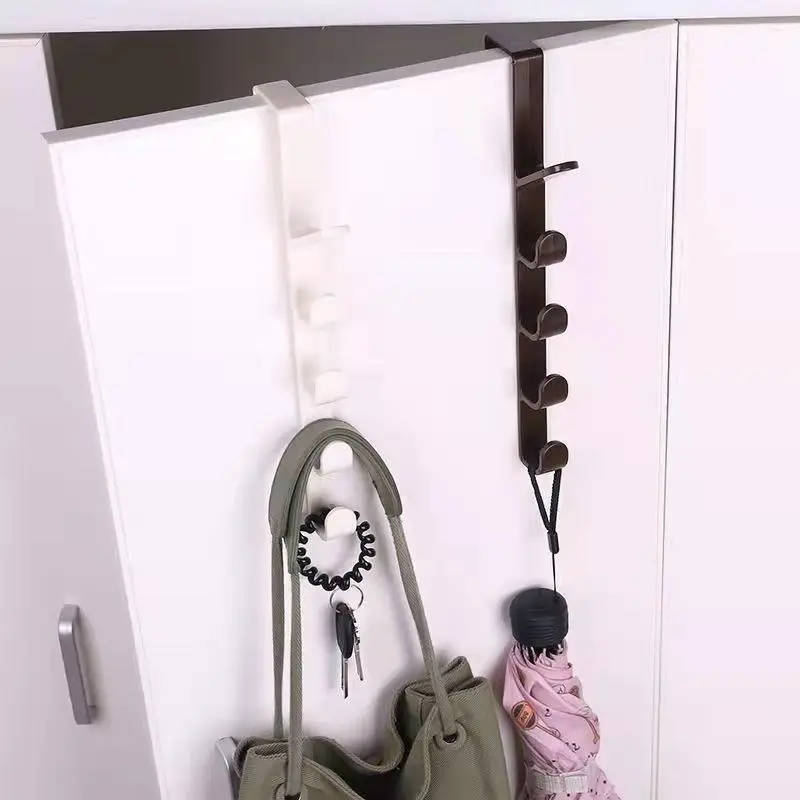 1pc Over-the-Door Plastic Hanger in Easy Install Space-Saving Hook Rack for Clothes Bags Towels Styl