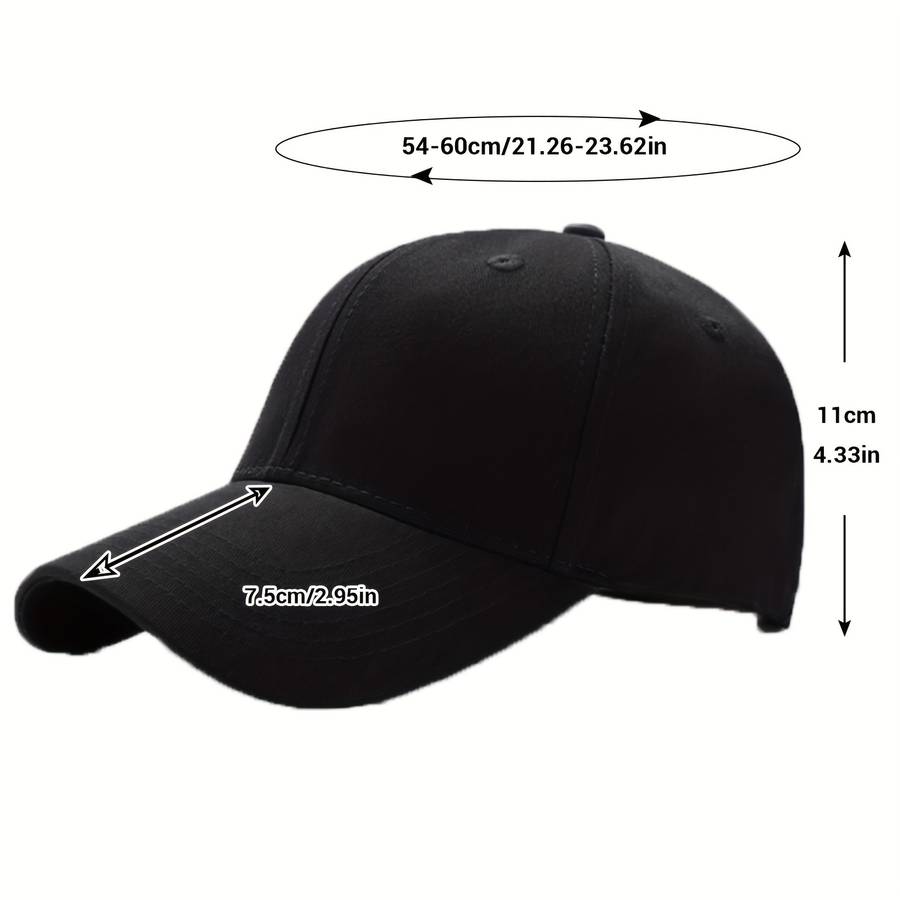 1pc Curved Brim Adjustable Sun Hat Fashion Baseball Cap Solid Color Sunscreen Sports Dad Hat For