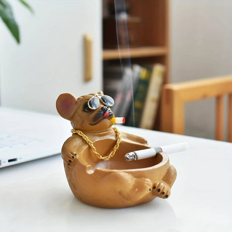 1pc Festive Cartoon Cow Polyresin Ashtray Add a Fun and Unique Touch to Your Bar Smoking Room
