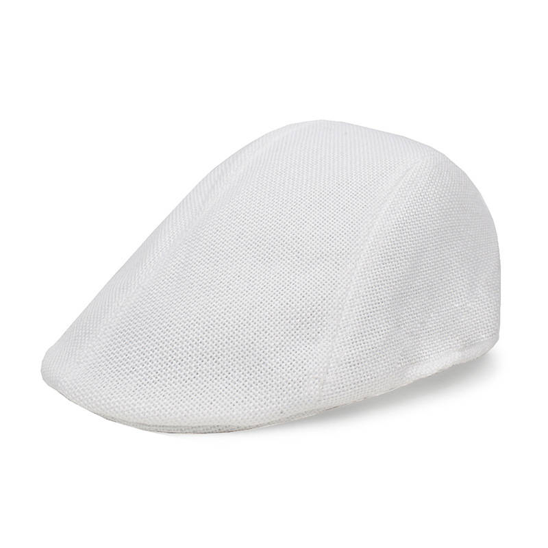 1Pc Men Stylish Linen Beret Hat Retro Lightweight Duckbill Cap