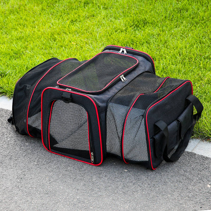 1pc Gray With Blue Edgesize S Pet Bag