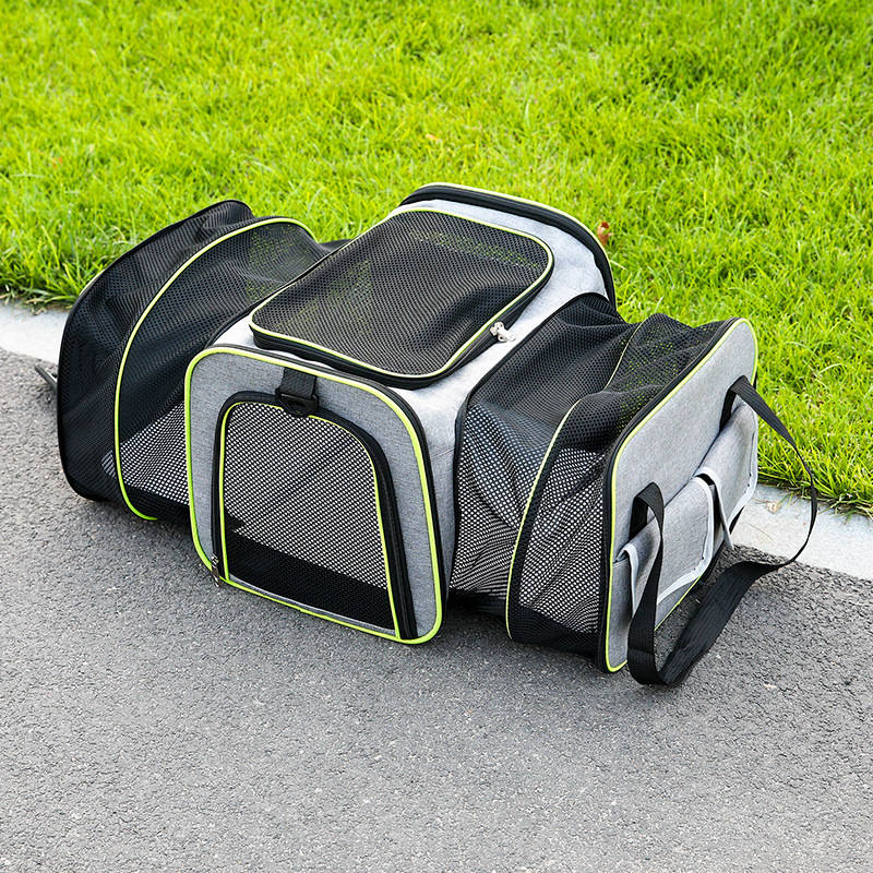 1pc Gray With Blue Edgesize S Pet Bag