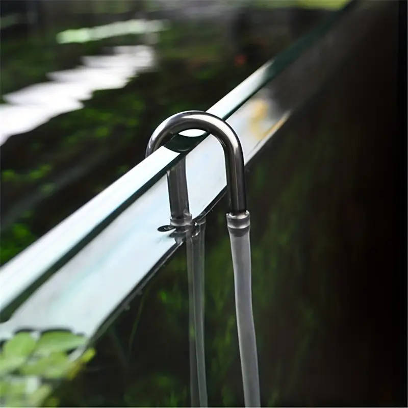 4 Pieces Stainless Steel U-Shaped Aquarium Air Hose Connectors