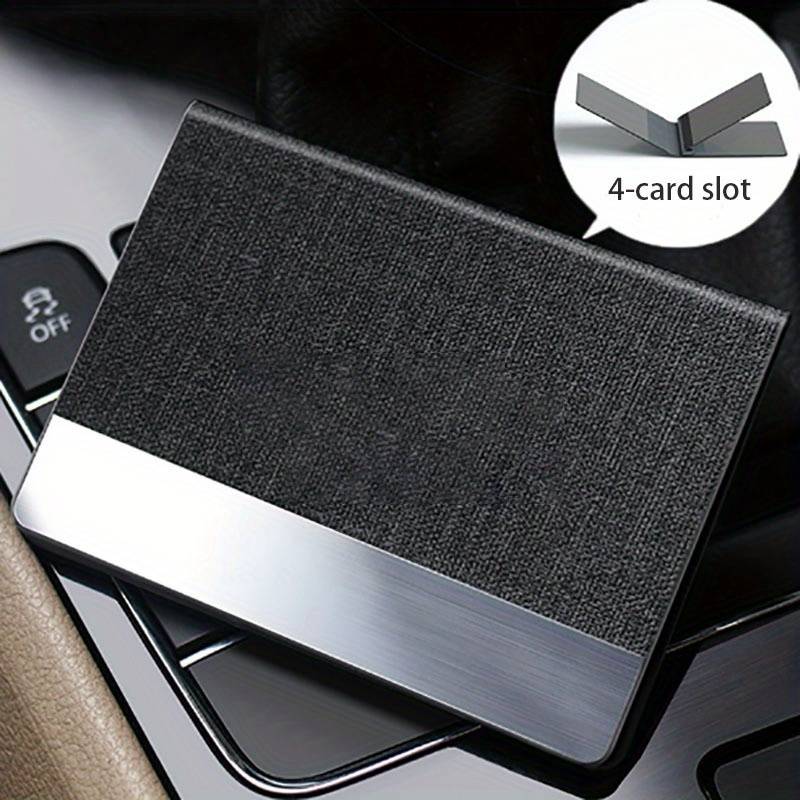 1pc Stylish Ultra-thin Men's And Women's Anti-theft Anti-Blocking Fine Faux Leather Stainless Steel