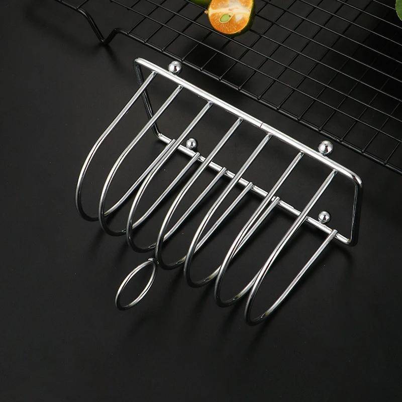 1pc Practical Stainless Steel Bread Rack For Dining Room Household Bread Rack 6-slice Food Disp