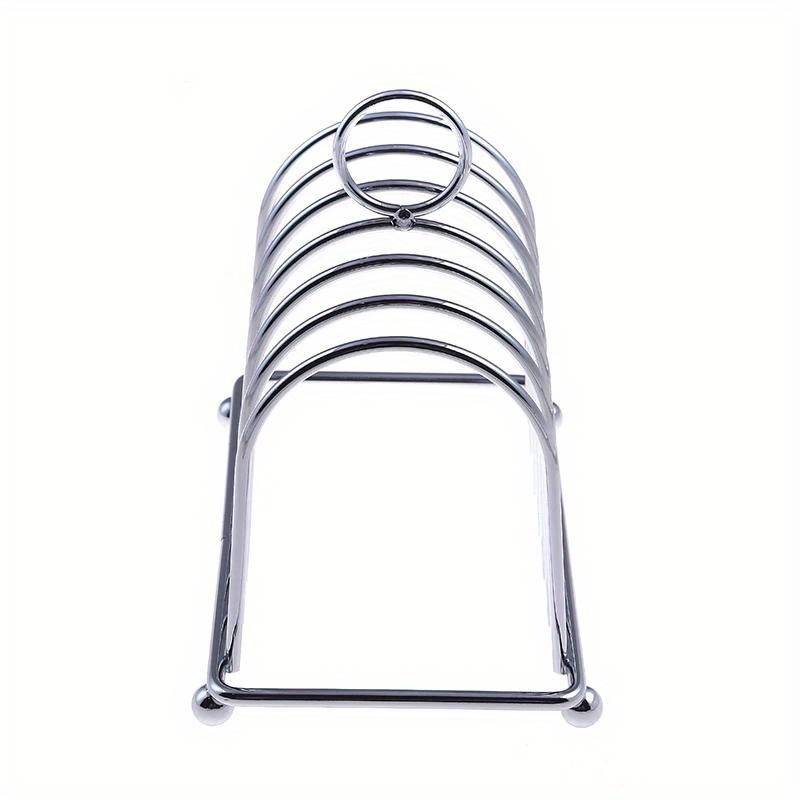 1pc Practical Stainless Steel Bread Rack For Dining Room Household Bread Rack 6-slice Food Disp