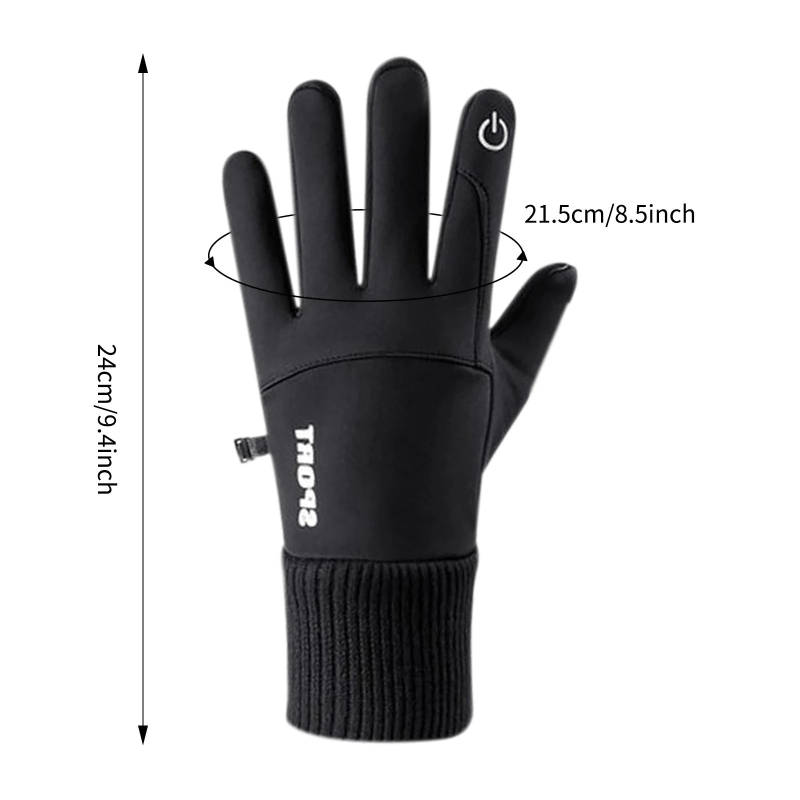 1 Pair Navy Blue Warm Gloves
