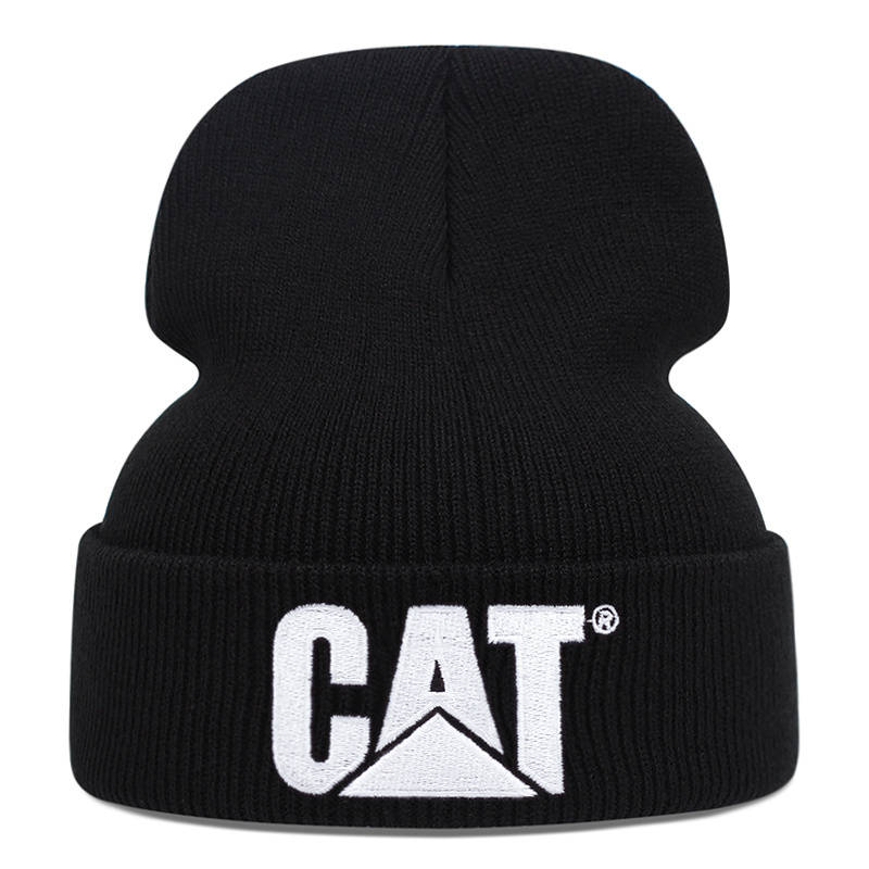 1pc Casual Unisex Hip Hop Beanie Solid Color Elastic Knit Hats Letter Embroidery Skull Cap Simpl