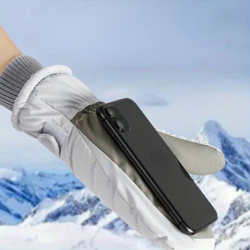 1 Pair Black One Size Warm Gloves