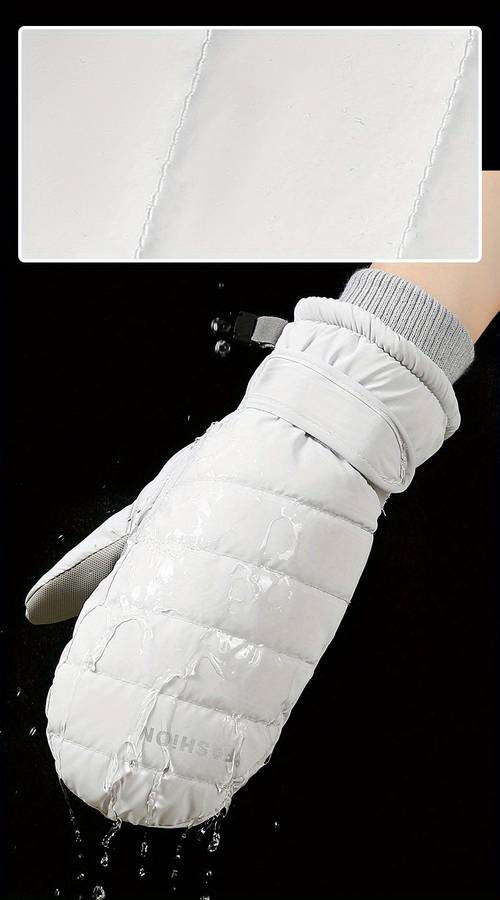 1 Pair Black One Size Warm Gloves