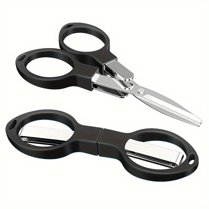 1pc Compact And Portable Folding Scissors Perfect For Travel Fishing And More Color Sent Randomly