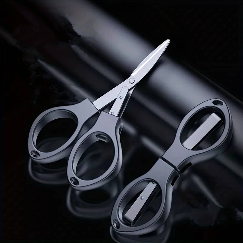 1pc Compact And Portable Folding Scissors Perfect For Travel Fishing And More Color Sent Randomly