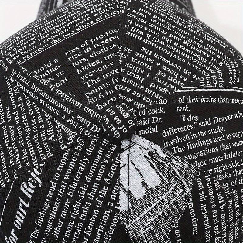 Vintage Printed Baseball Cap Casual Unisex Newspaper Cap Lightweight Adjustable Dad Hats For Wo