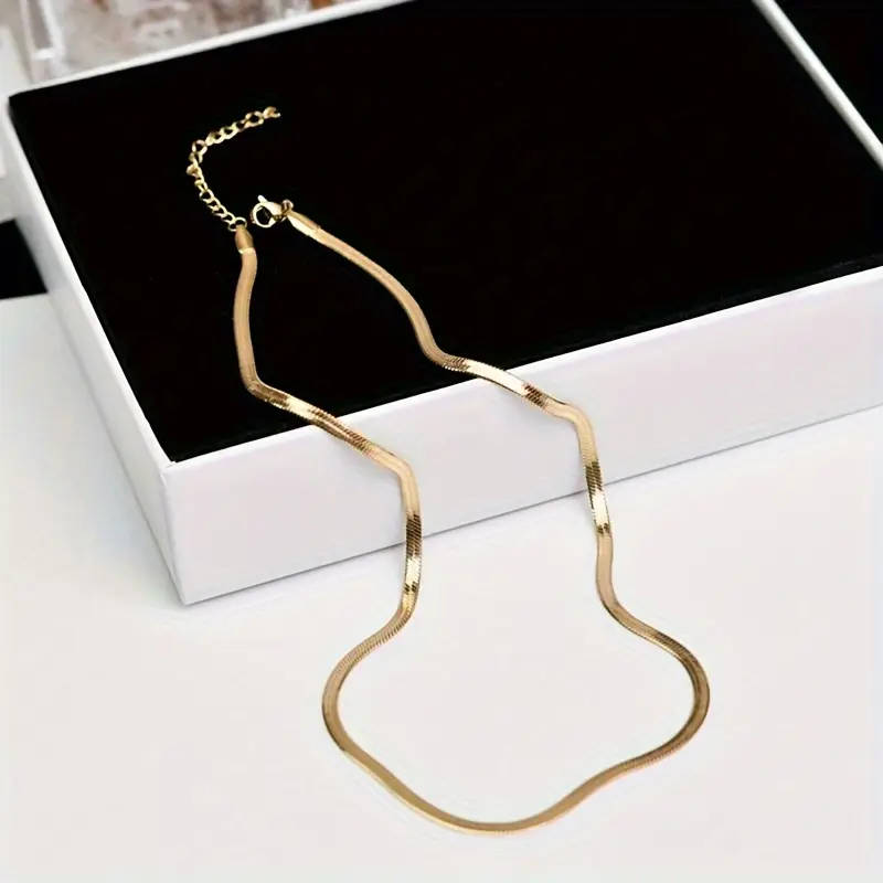 Stainless Steel Material Neutral Style Flat Collarbone Necklace
